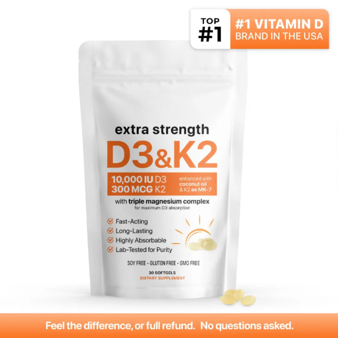 Vitamin D3 10,000 IU & K2 300mcg with Magnesium