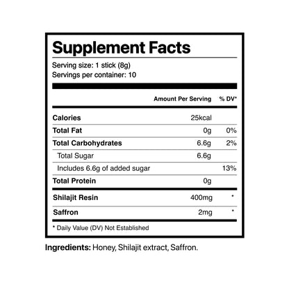 Himalayan Shilajit Honey Sticks - Energy & Wellness Support