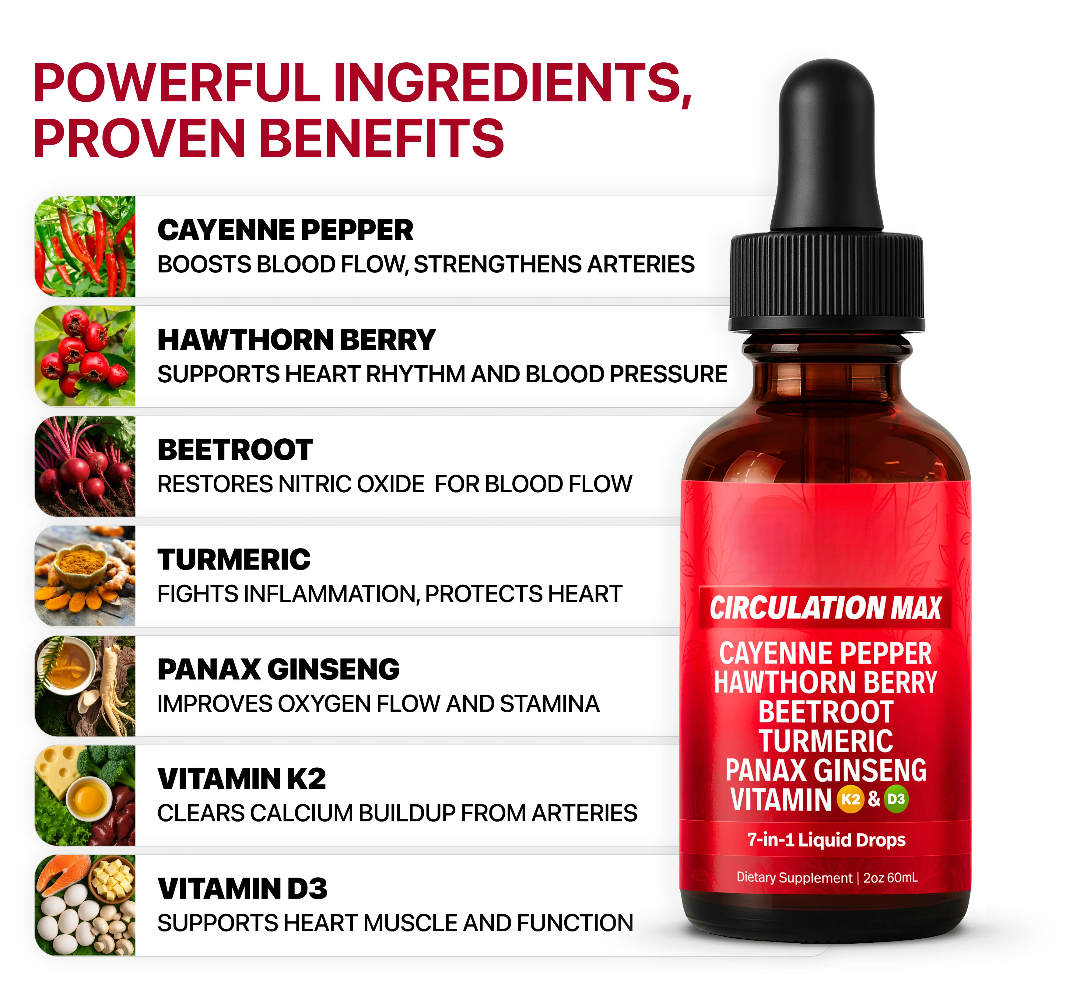Circulation Max™ - Cayenne, Beetroot & Hawthorn Berry Liquid Drops