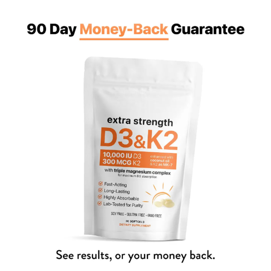 Vitamin D3 10,000 IU & K2 300mcg with Magnesium