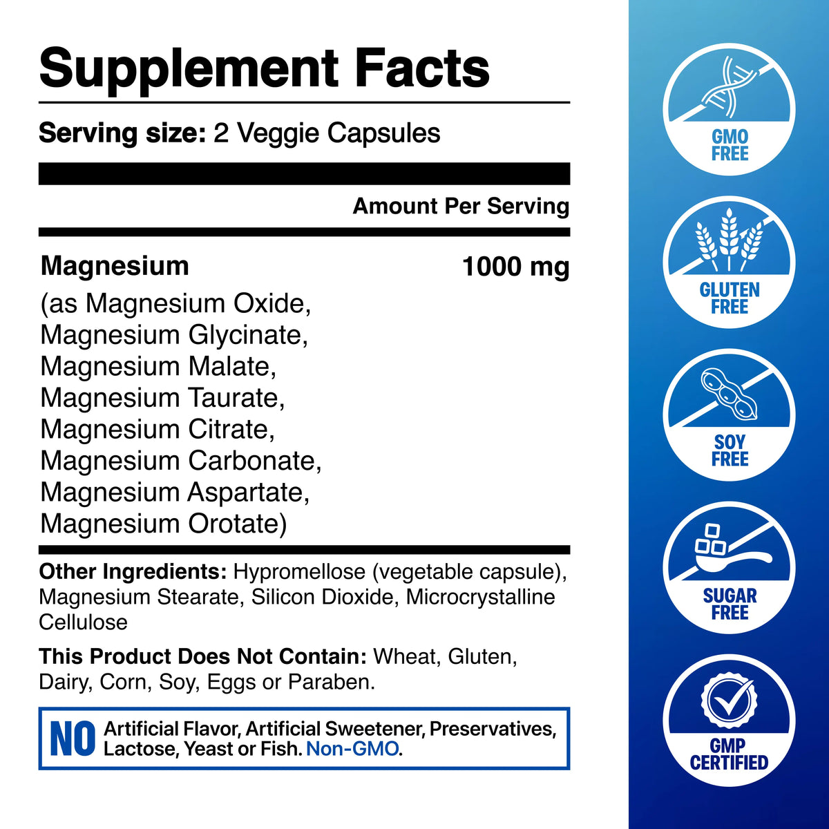 8-in-1 Magnesium Complex 1000mg Capsules